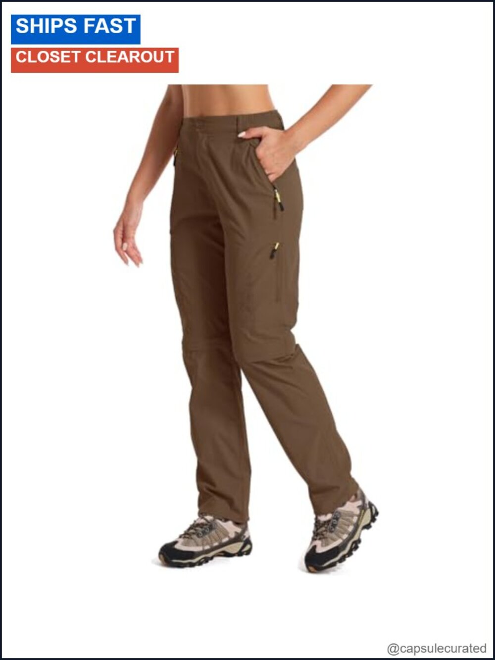 Women's Convertible Hiking Pants Zip-Off UPF 50+ Quick Dry Cargo Safari